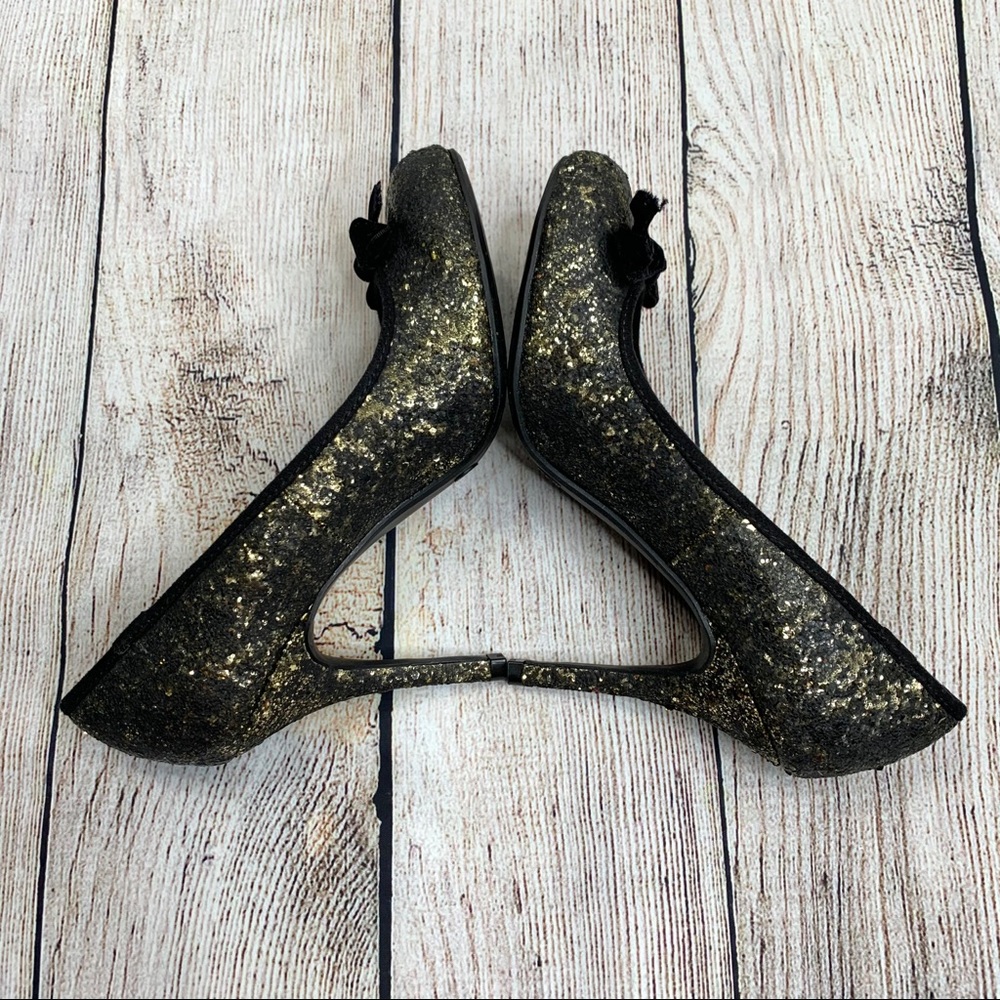 Chinese Laundry Black & Gold Glitter Heels - Picture 6 of 6